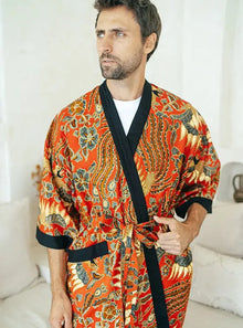  Red Men's Batik Robe SUKARA