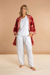 Red Rubra Women's Cotton Kimono inara