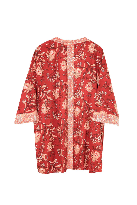 Red Rubra Women's Cotton Kimono inara