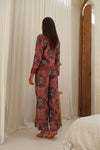 Red Satin Long Pyjama Set Wear the World