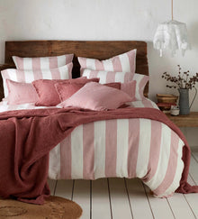  Red Ticking Stripe Cotton Linen Bed Linen The Secret Linen Store