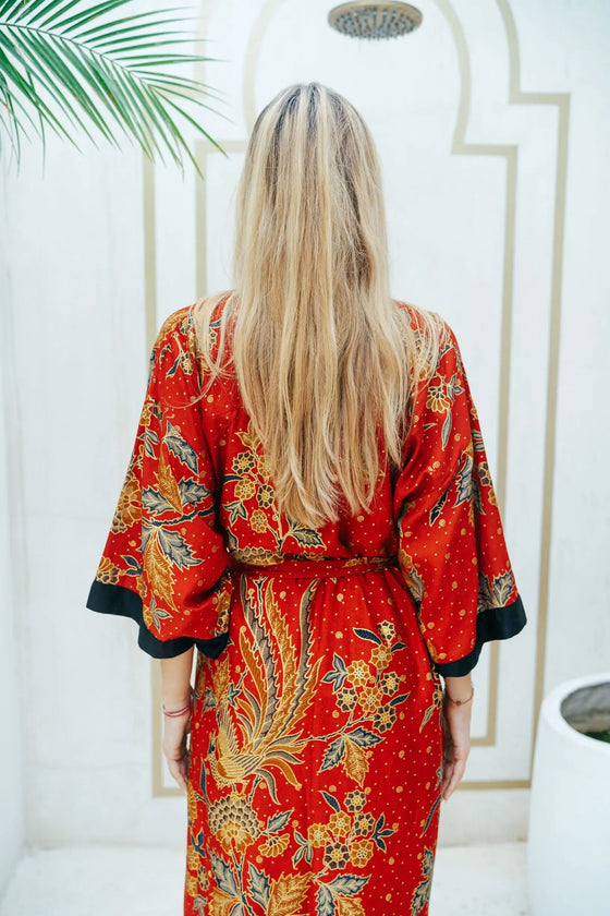 Red and Gold Kimono Robe Wear the World