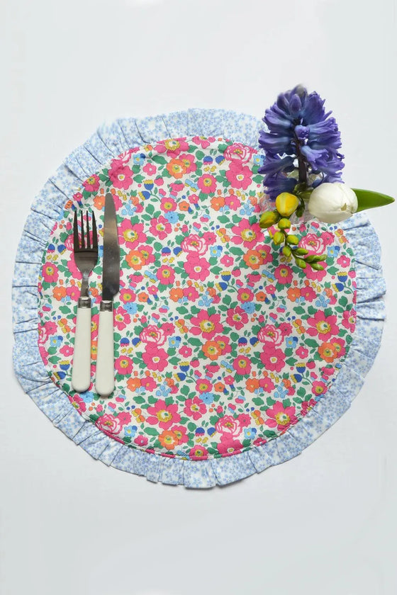 Reversible Circle Frill Placemat Made With Liberty Fabric BETSY & DITSY DOT Coco & Wolf