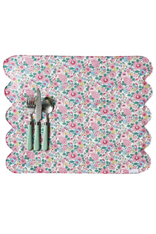  Reversible Cloud Placemat Made With Liberty Fabric BETSY CANDY FLOSS & CAPEL FUCHSIA PINK Coco & Wolf