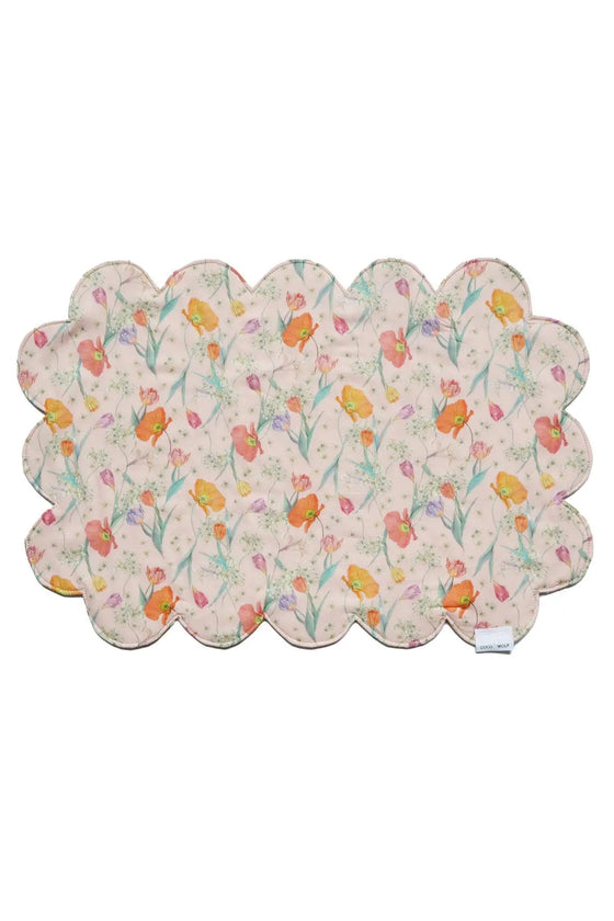 Reversible Cloud Scallop Placemat Made With Liberty Fabric SPRING BLOOMS & BETSY BOO Coco & Wolf