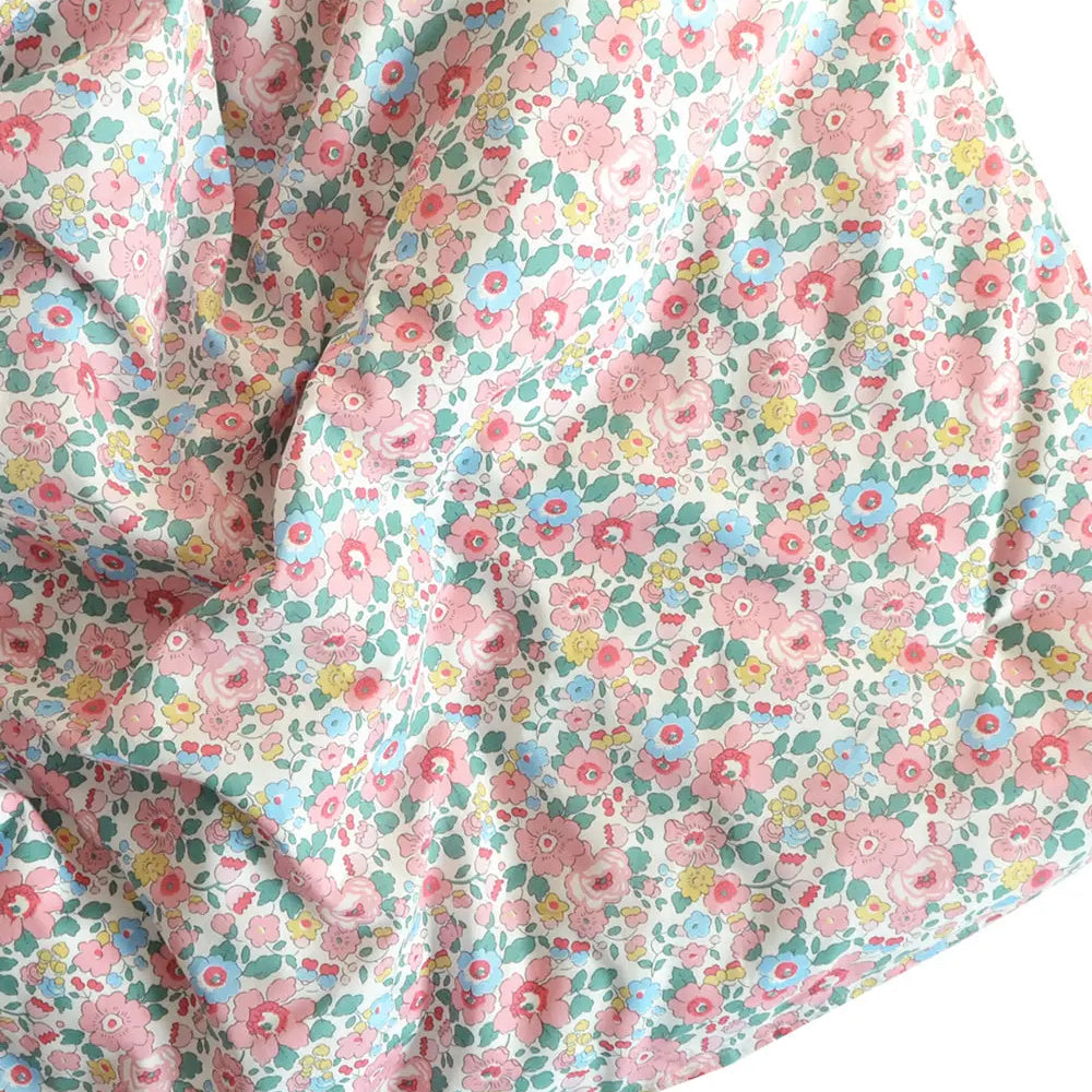 Reversible Heirloom Quilt Made With Liberty Fabric BETSY CANDY FLOSS & WILTSHIRE BUD PINK Coco & Wolf