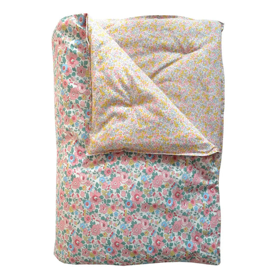 Reversible Heirloom Quilt Made With Liberty Fabric BETSY CANDY FLOSS & WILTSHIRE BUD PINK Coco & Wolf