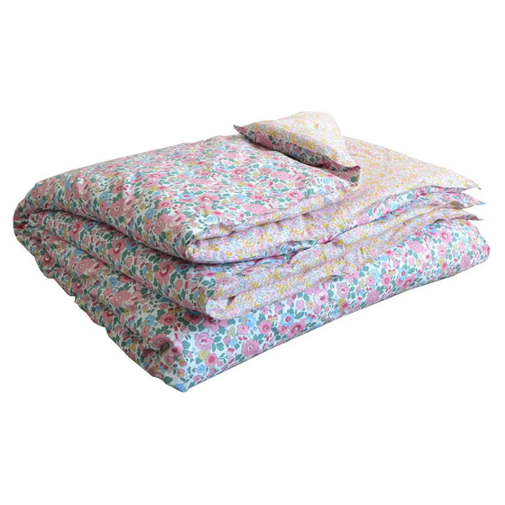 Reversible Heirloom Quilt Made With Liberty Fabric BETSY CANDY FLOSS & WILTSHIRE BUD PINK Coco & Wolf