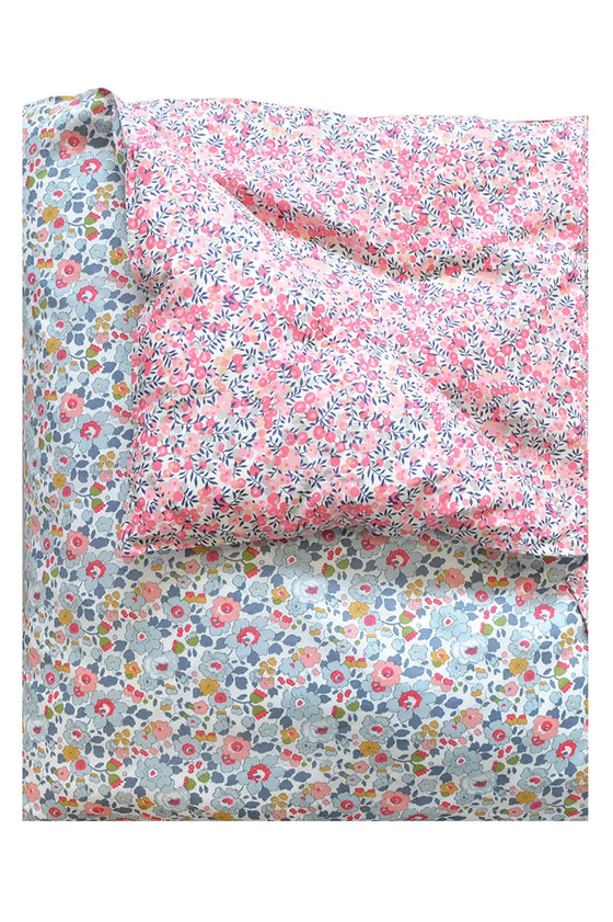 Reversible Heirloom Quilt Made With Liberty Fabric BETSY GREY & WILTSHIRE PINK Coco & Wolf