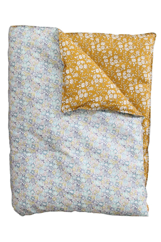 Reversible Heirloom Quilt Made With Liberty Fabric MICHELLE SEA GREEN & CAPEL MUSTARD Coco & Wolf