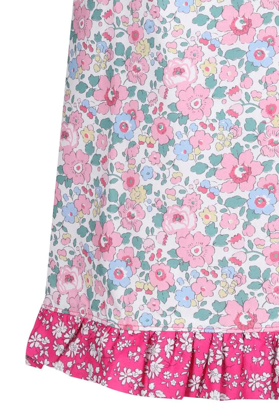 Reversible Ruffle Apron BETSY CANDY FLOSS & CAPEL FUCHSIA Coco & Wolf