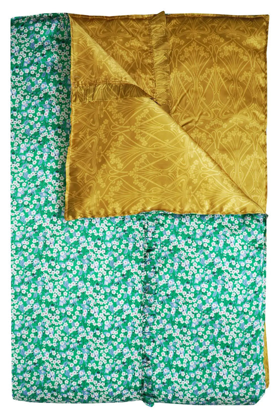 Reversible Ruffle Silk Heirloom Quilt Made With Liberty Fabric MITSI & NOUVEAU IANTHE Coco & Wolf