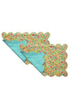 Reversible Scalloped Placemat Made With Liberty Fabric BETSY SUNFLOWER & ELEMENTS GREEN Coco & Wolf