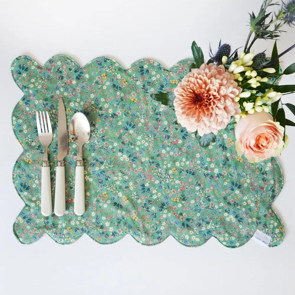 Reversible Scalloped Placemat Made With Liberty Fabric DONNA LEIGH Coco & Wolf