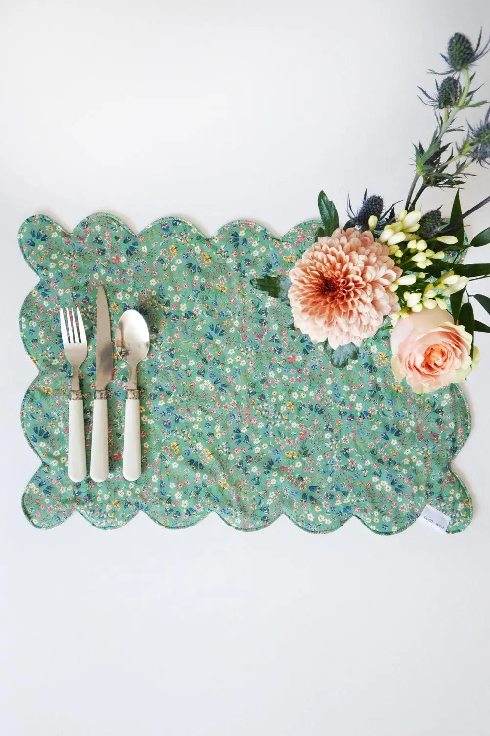 Reversible Scalloped Placemat Made With Liberty Fabric DONNA LEIGH Coco & Wolf