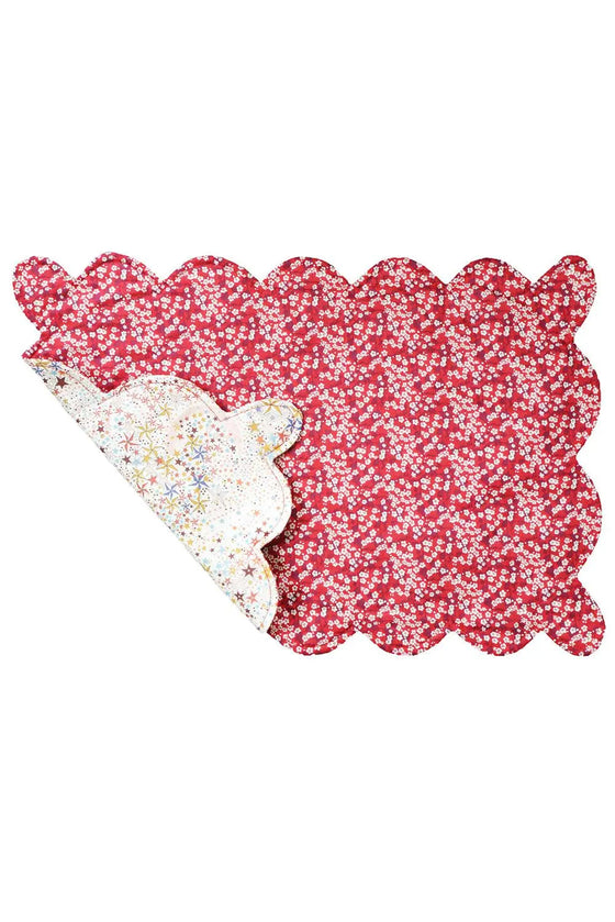 Reversible Scalloped Placemat Made With Liberty Fabric MITSI VALERIA & ADELAJDA Coco & Wolf