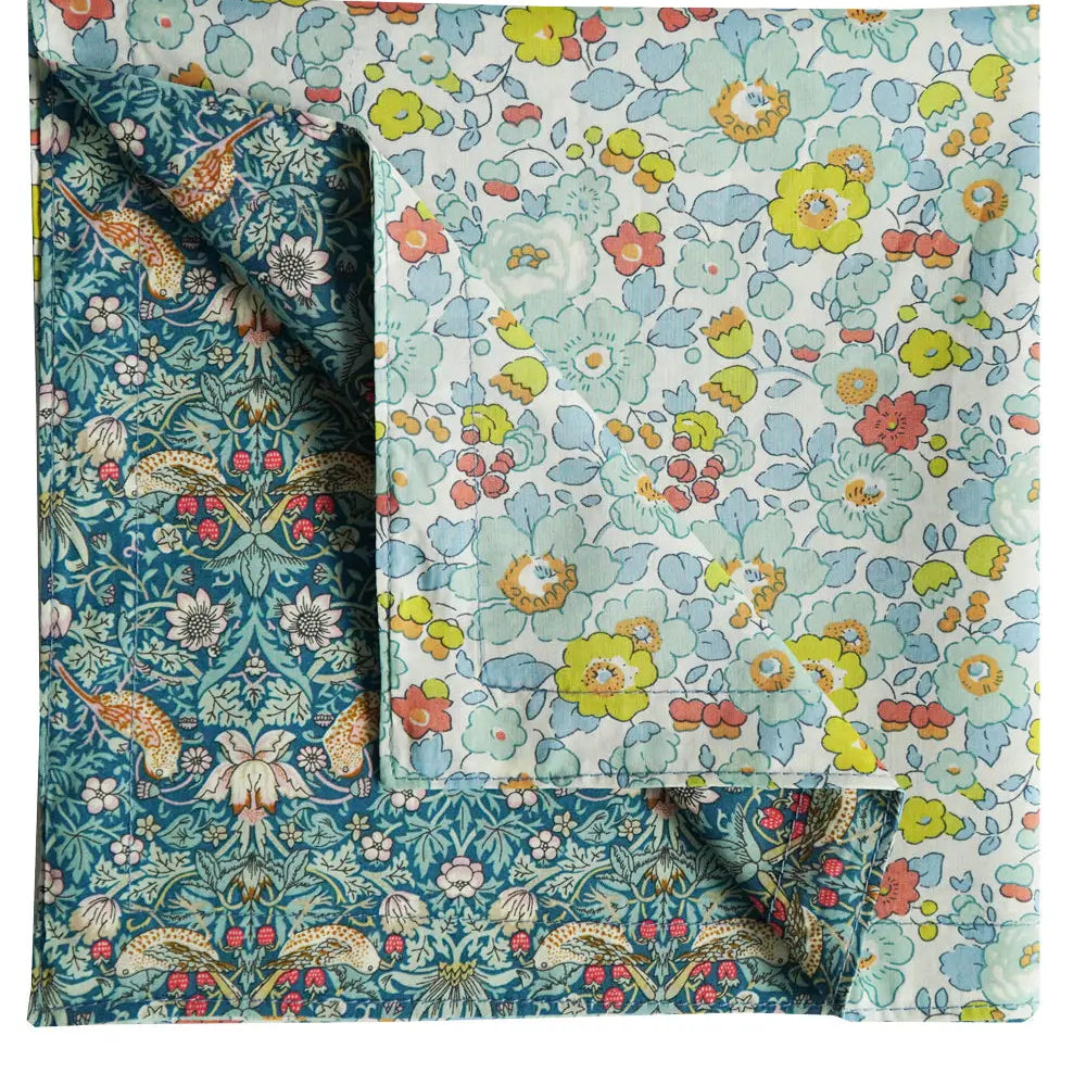 Reversible Stitch Napkin Set Made With Liberty Fabric BETSY SAGE & STRAWBERRY THIEF Coco & Wolf