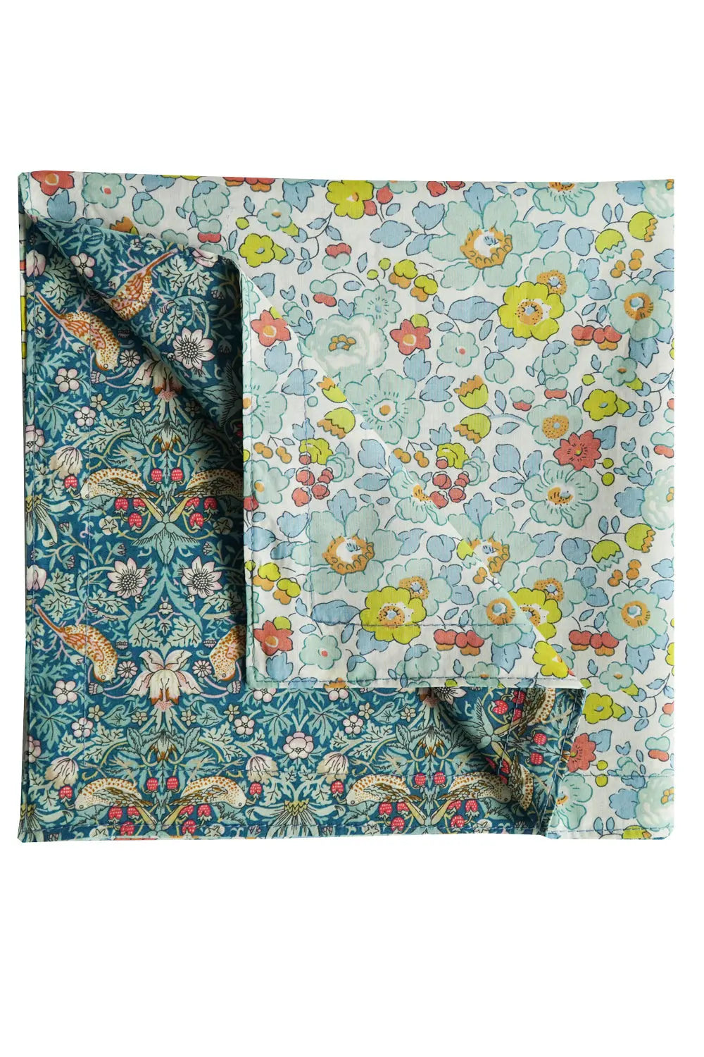 Reversible Stitch Napkin Set Made With Liberty Fabric BETSY SAGE & STRAWBERRY THIEF Coco & Wolf