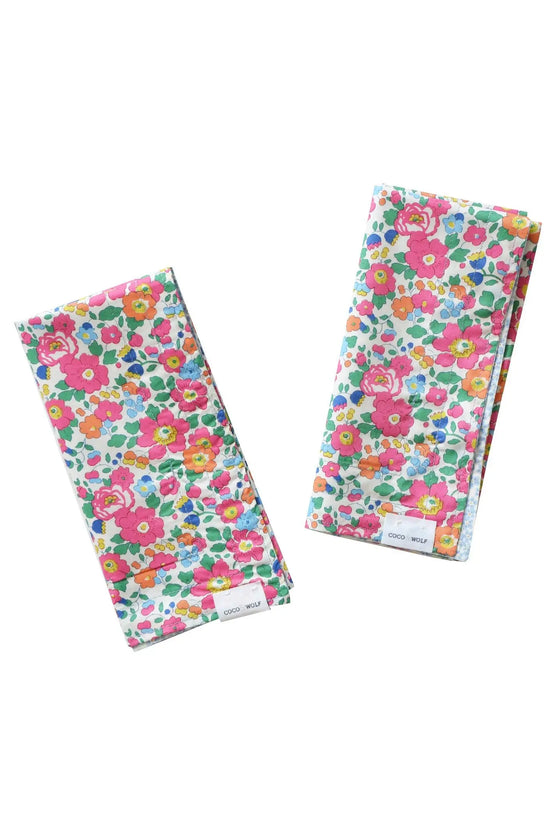 Reversible Stitch Napkin Set Made With Liberty Fabric BETSY & DITSY DOT Coco & Wolf