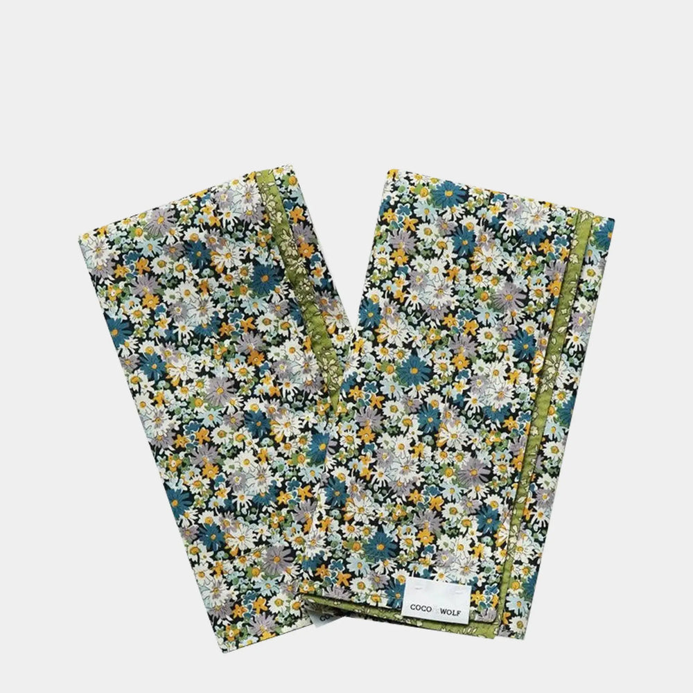 Reversible Stitch Napkin Set Made With Liberty Fabric LIBBY & CAPEL PISTACHIO Coco & Wolf