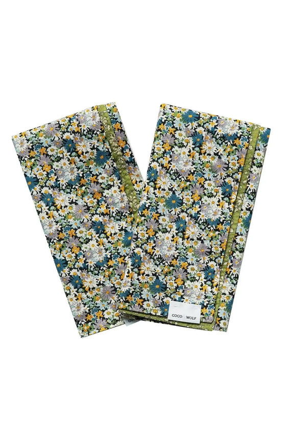 Reversible Stitch Napkin Set Made With Liberty Fabric LIBBY & CAPEL PISTACHIO Coco & Wolf