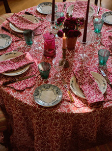  Reversible Wavy Placemat Made With Liberty Fabric SAMBOURNE RED & MITSI VALERIA RED