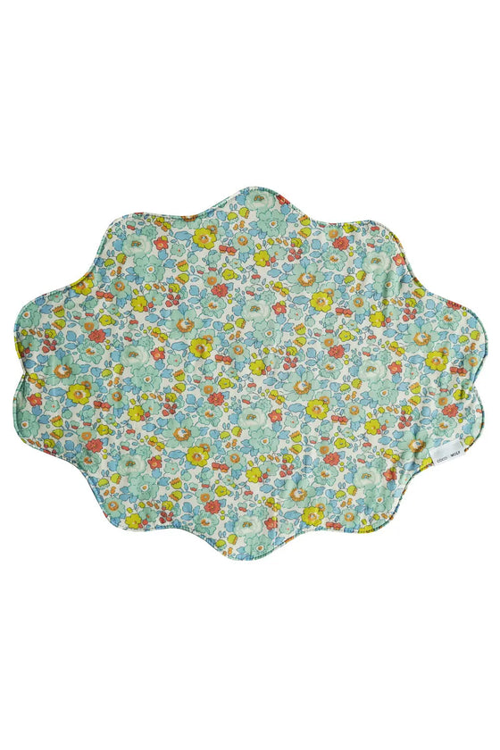 Reversible Wavy Placemat Made With Liberty Fabric BETSY SAGE & STRAWBERRY THIEF Coco & Wolf