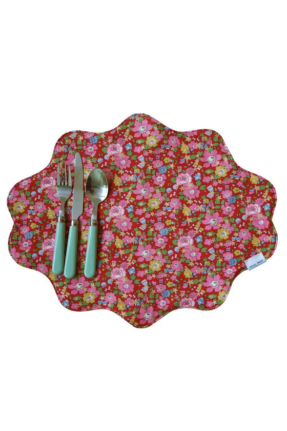 Reversible Wavy Placemat Made With Liberty Fabric BETSY STAR & CAPEL PISTACHIO Coco & Wolf