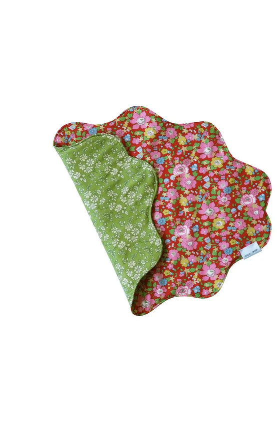 Reversible Wavy Placemat Made With Liberty Fabric BETSY STAR & CAPEL PISTACHIO Coco & Wolf