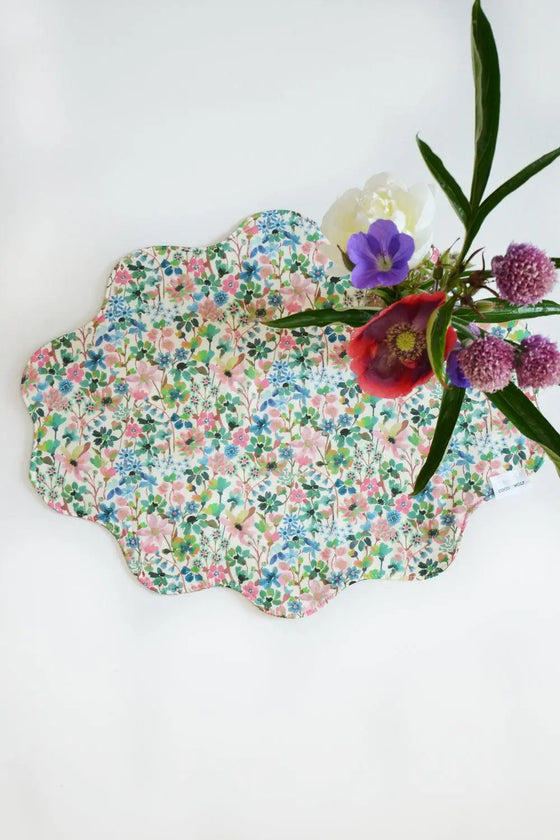 Reversible Wavy Placemat Made With Liberty Fabric DREAMS of SUMMER & MARGARET ANNIE Coco & Wolf