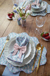 Reversible Wavy Placemat Made With Liberty Fabric PAYSANNE BLOSSOM & ELEMENTS BLUE Coco & Wolf