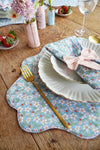 Reversible Wavy Placemat Made With Liberty Fabric PAYSANNE BLOSSOM & ELEMENTS BLUE Coco & Wolf