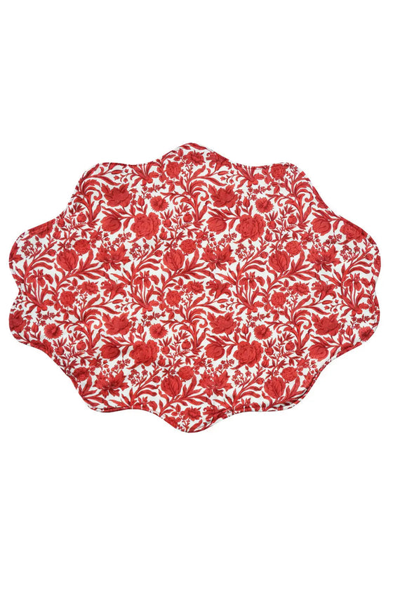 Reversible Wavy Placemat Made With Liberty Fabric SAMBOURNE RED & MITSI VALERIA RED Coco & Wolf