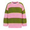 Rhiannon Recycled Cotton Mix Stripe Jumper - Pink and Green Cara & The Sky