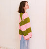 Rhiannon Recycled Cotton Mix Stripe Jumper - Pink and Green Cara & The Sky