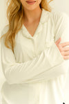 Rib Knit Bamboo Pyjama Set, in White Made Wright London