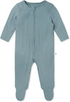 Ribbed Blue Clever Zip Sleepsuit Mori