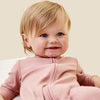 Ribbed Ecru Clever Zip Sleepsuit Mori