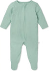 Ribbed MintClever Zip Sleepsuit Mori