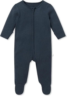  Ribbed Navy Clever Zip Sleepsuit Mori