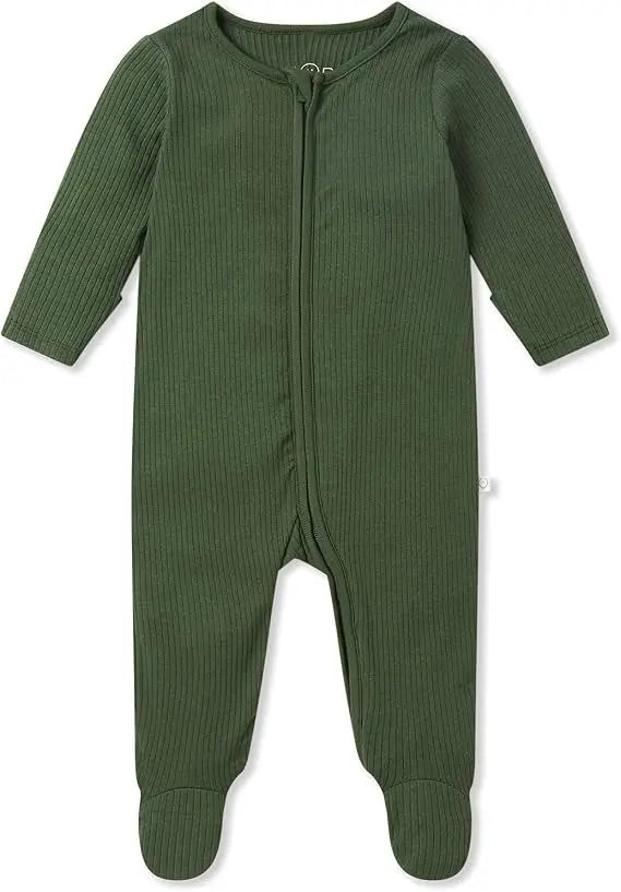 Ribbed Pine Clever Zip Sleepsuit Mori