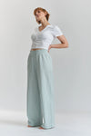 Robinia Ethical-Cotton Wide-Leg Trousers - Fjordland Green Peachaus