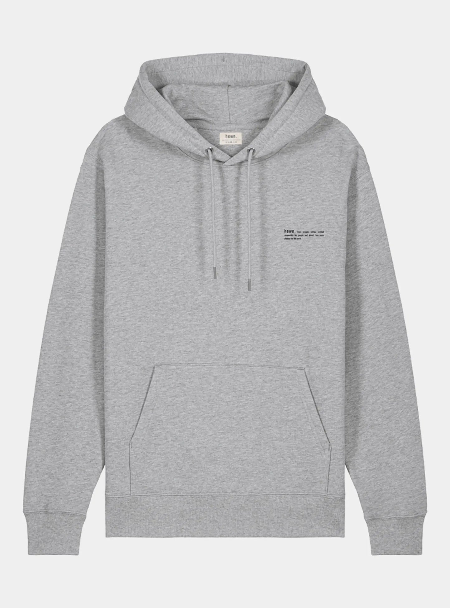 Rock Grey Marl Mens Organic Cotton Relaxed-Fit Hoodie hewn.