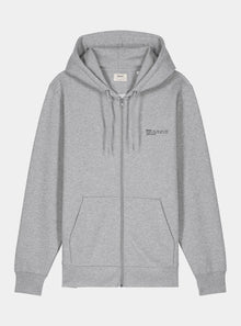  Rock Grey Marl Mens Organic Cotton Relaxed-Fit Zip Hoodie hewn.