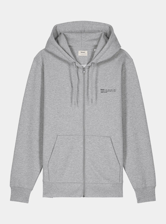 Rock Grey Marl Mens Organic Cotton Relaxed-Fit Zip Hoodie hewn.