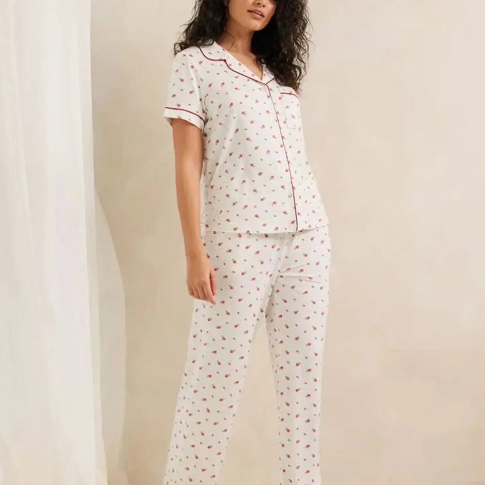 Rose Ditsy Print Women's Long Pyjama Set Chelsea Peers