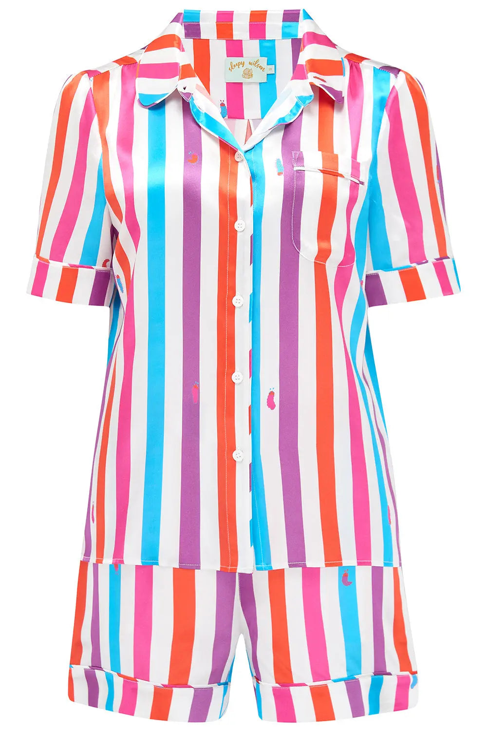 Rosie Hawaiian Stripe Silk Short Sleepy Wilson