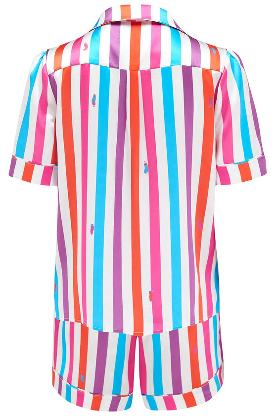 Rosie Hawaiian Stripe Silk Short Sleepy Wilson