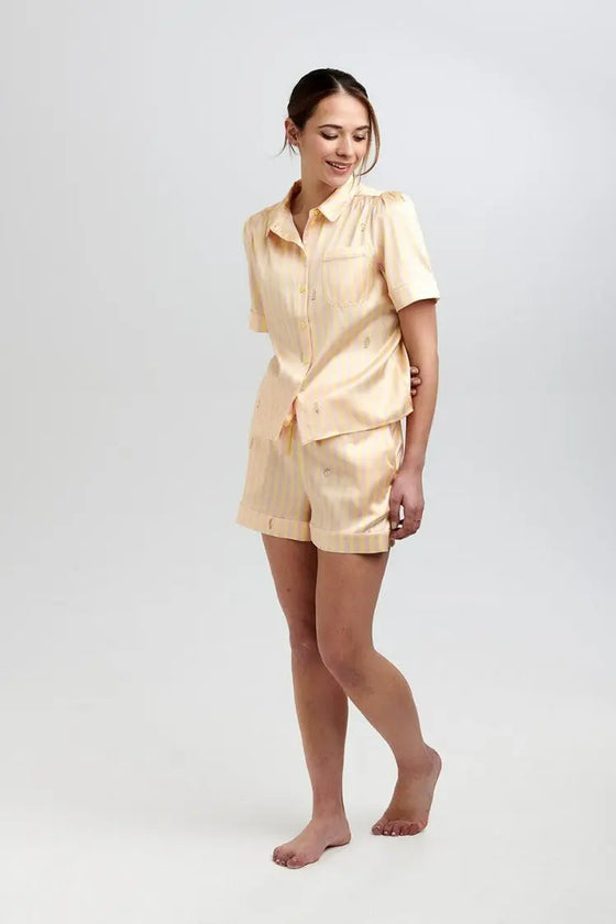 Rosie Lemonade Stripe Silk Short Sleepy Wilson