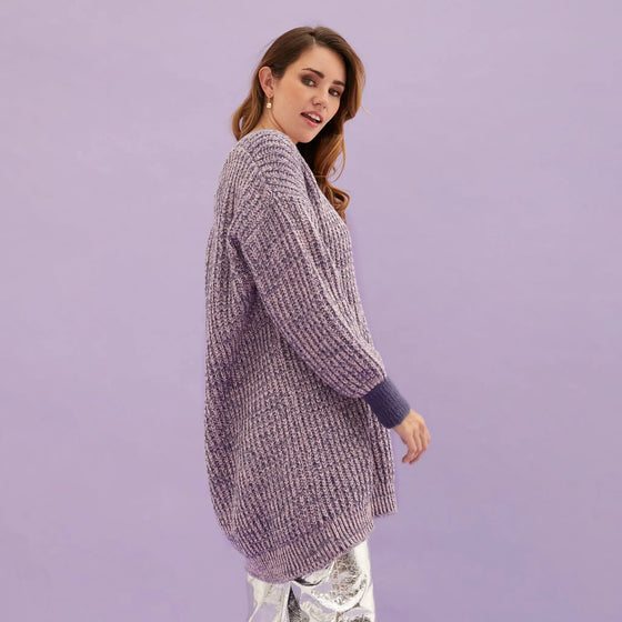 Rosie v Neck Twist Tunic Knit Jumper - Lilac Cara & The Sky